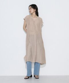 COMME CA COMFORT / コムサ・コンフォート（Lサイズ） ロング・マキシ丈ワンピース | 〔 TALLサイズ 〕 カッセンシフォン シャツドレス