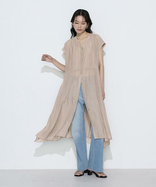 COMME CA COMFORT / コムサ・コンフォート（Lサイズ） ロング・マキシ丈ワンピース | 〔 TALLサイズ 〕 カッセンシフォン シャツドレス | 詳細11