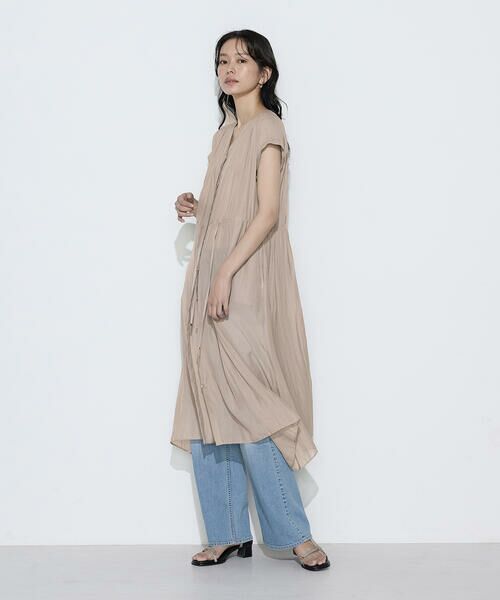 COMME CA COMFORT / コムサ・コンフォート（Lサイズ） ロング・マキシ丈ワンピース | 〔 TALLサイズ 〕 カッセンシフォン シャツドレス | 詳細12