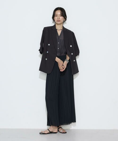 COMME CA COMFORT / コムサ・コンフォート（Lサイズ） その他パンツ | 〔 TALLサイズ 〕 割繊×シフォン プリーツパンツ | 詳細2