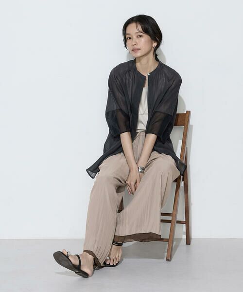 COMME CA COMFORT / コムサ・コンフォート（Lサイズ） その他パンツ | 〔 TALLサイズ 〕 割繊×シフォン プリーツパンツ | 詳細23