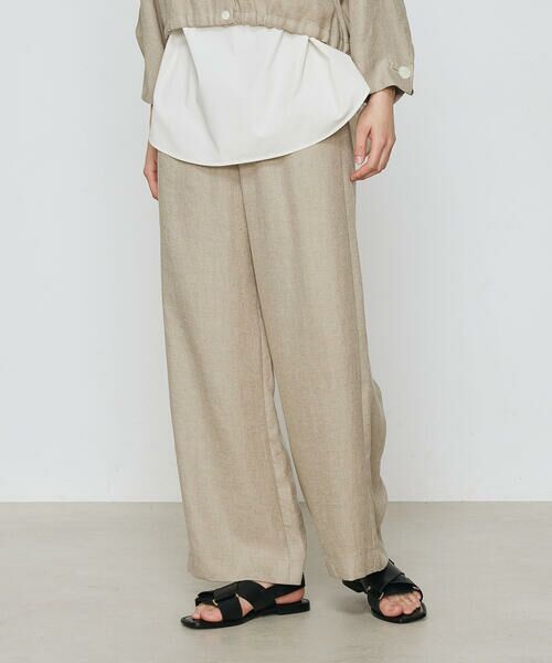 COMME CA COMFORT / コムサ・コンフォート（Lサイズ） その他パンツ | 〔 +サイズ 〕 麻調合繊 ワイドパンツ（15:亜麻）