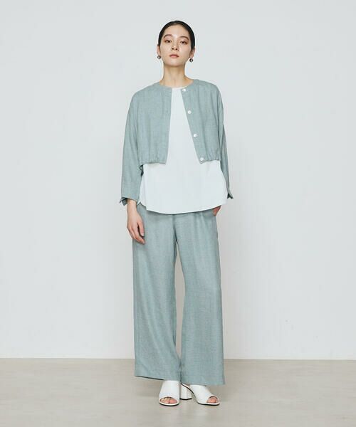 COMME CA COMFORT / コムサ・コンフォート（Lサイズ） その他パンツ | 〔 +サイズ 〕 麻調合繊 ワイドパンツ | 詳細22