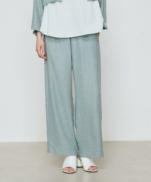 COMME CA COMFORT / コムサ・コンフォート（Lサイズ） その他パンツ | 〔 +サイズ 〕 麻調合繊 ワイドパンツ（29:ミント）