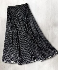 COMME CA COMFORT / コムサ・コンフォート（Lサイズ） ロング・マキシ丈スカート | 〔 TALLサイズ 〕 【セットアップ対応】接結チェック スカート