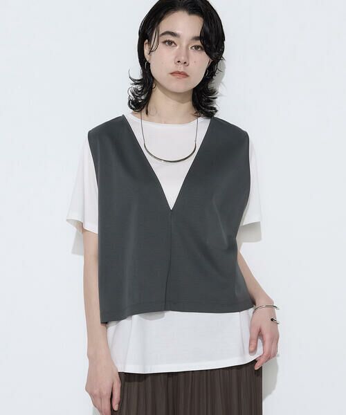 COMME CA COMFORT / コムサ・コンフォート（Lサイズ） Tシャツ | 〔 TALLサイズ 〕 スーピマコットンポンチセットTシャツ（08:チャコール）