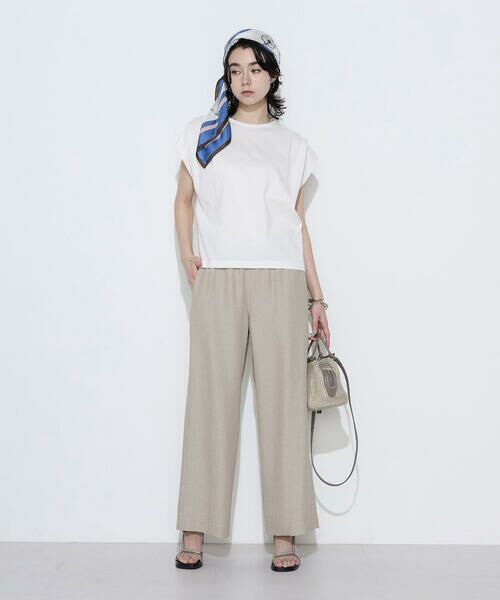 COMME CA COMFORT / コムサ・コンフォート（Lサイズ） カットソー | 〔 TALLサイズ 〕 スーピマコットンポンチ肩タックデザインTシャツ | 詳細1