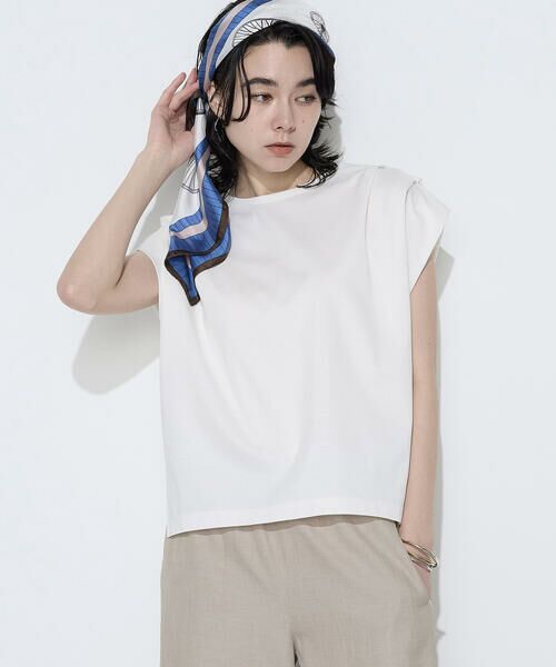 COMME CA COMFORT / コムサ・コンフォート（Lサイズ） カットソー | 〔 TALLサイズ 〕 スーピマコットンポンチ肩タックデザインTシャツ | 詳細3