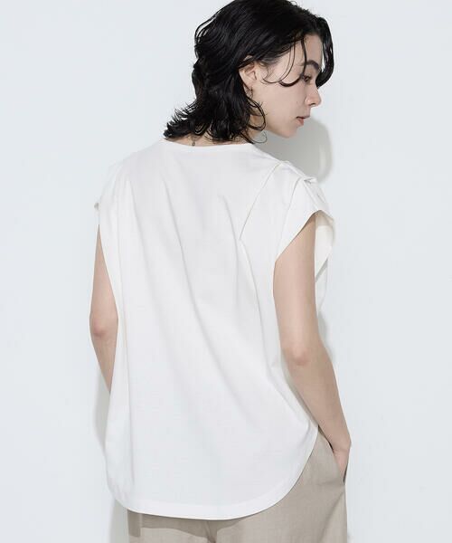 COMME CA COMFORT / コムサ・コンフォート（Lサイズ） カットソー | 〔 TALLサイズ 〕 スーピマコットンポンチ肩タックデザインTシャツ | 詳細5