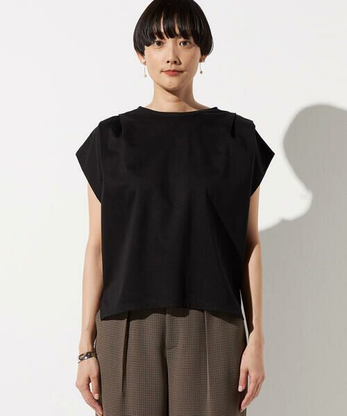 COMME CA COMFORT / コムサ・コンフォート（Lサイズ） カットソー | 〔 TALLサイズ 〕 スーピマコットンポンチ肩タックデザインTシャツ | 詳細11