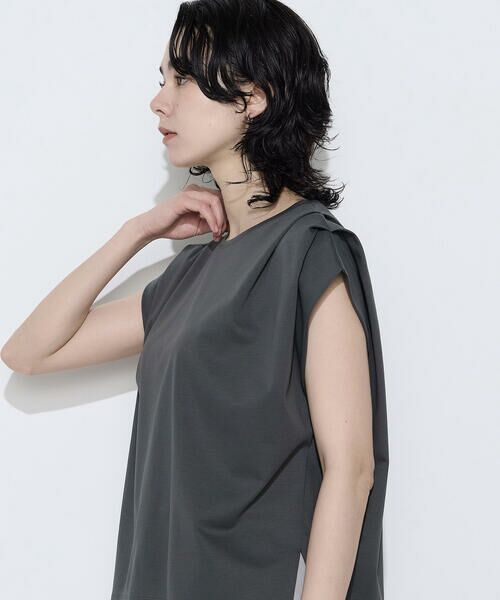 COMME CA COMFORT / コムサ・コンフォート（Lサイズ） カットソー | 〔 TALLサイズ 〕 スーピマコットンポンチ肩タックデザインTシャツ | 詳細21