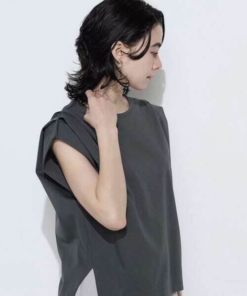 COMME CA COMFORT / コムサ・コンフォート（Lサイズ） カットソー | 〔 TALLサイズ 〕 スーピマコットンポンチ肩タックデザインTシャツ | 詳細23