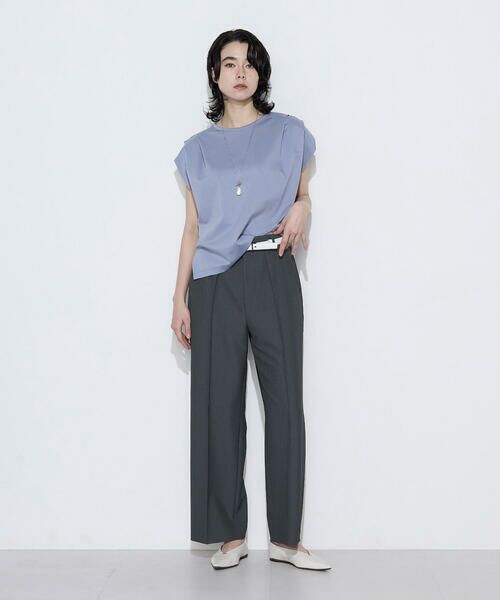 COMME CA COMFORT / コムサ・コンフォート（Lサイズ） カットソー | 〔 TALLサイズ 〕 スーピマコットンポンチ肩タックデザインTシャツ | 詳細24