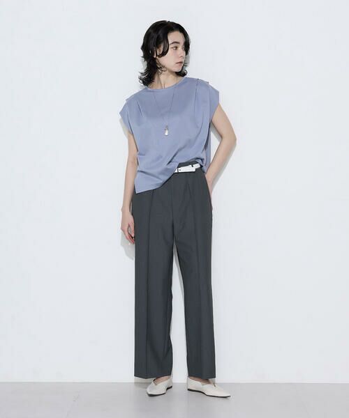 COMME CA COMFORT / コムサ・コンフォート（Lサイズ） カットソー | 〔 TALLサイズ 〕 スーピマコットンポンチ肩タックデザインTシャツ | 詳細25