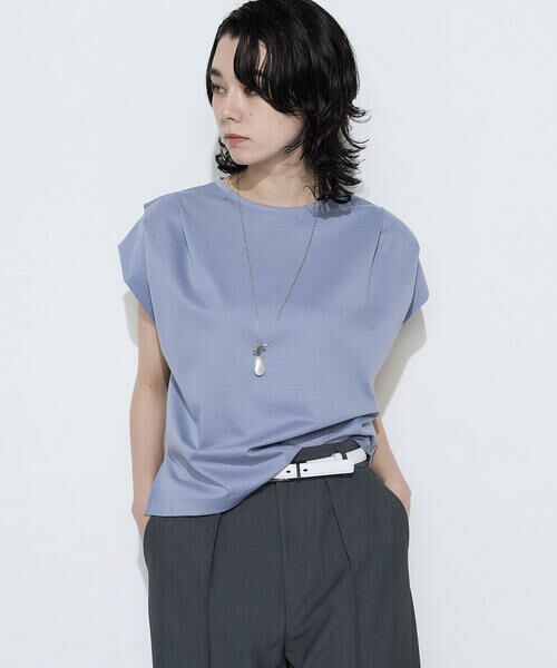 COMME CA COMFORT / コムサ・コンフォート（Lサイズ） カットソー | 〔 TALLサイズ 〕 スーピマコットンポンチ肩タックデザインTシャツ | 詳細26