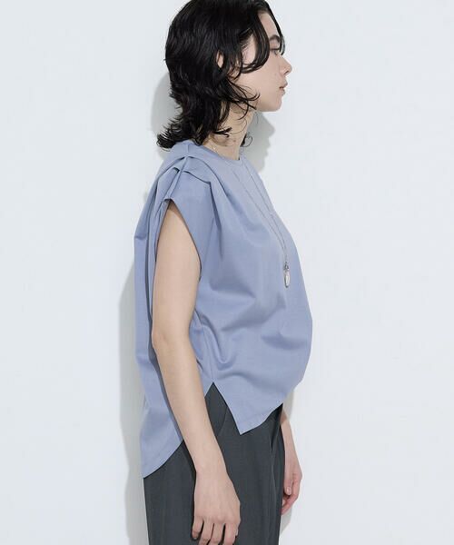 COMME CA COMFORT / コムサ・コンフォート（Lサイズ） カットソー | 〔 TALLサイズ 〕 スーピマコットンポンチ肩タックデザインTシャツ | 詳細28