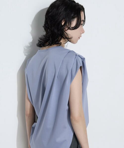 COMME CA COMFORT / コムサ・コンフォート（Lサイズ） カットソー | 〔 TALLサイズ 〕 スーピマコットンポンチ肩タックデザインTシャツ | 詳細30