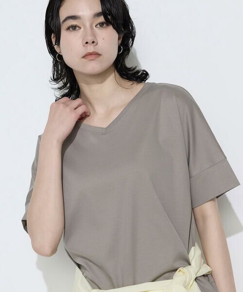 COMME CA COMFORT / コムサ・コンフォート（Lサイズ） Tシャツ | 〔 TALLサイズ 〕 クールタッチコットンスムース Tシャツ（15:グレージュ）