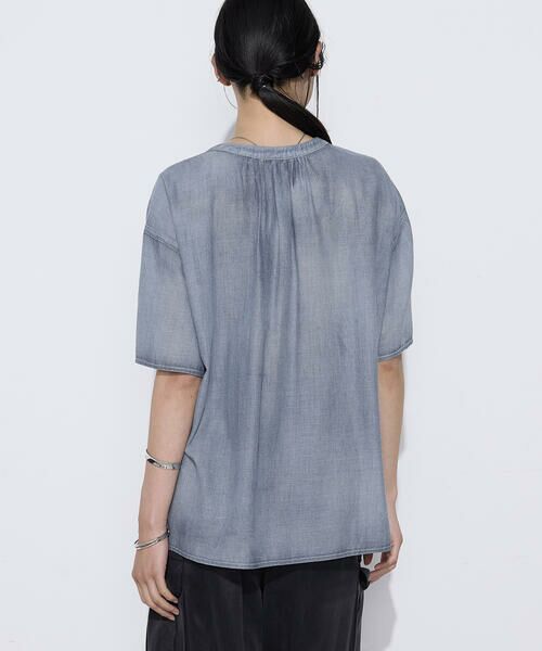 COMME CA COMFORT / コムサ・コンフォート（Lサイズ） シャツ・ブラウス | 〔 TALLサイズ 〕 2．2オンス シフォンデニムタックブラウス | 詳細14