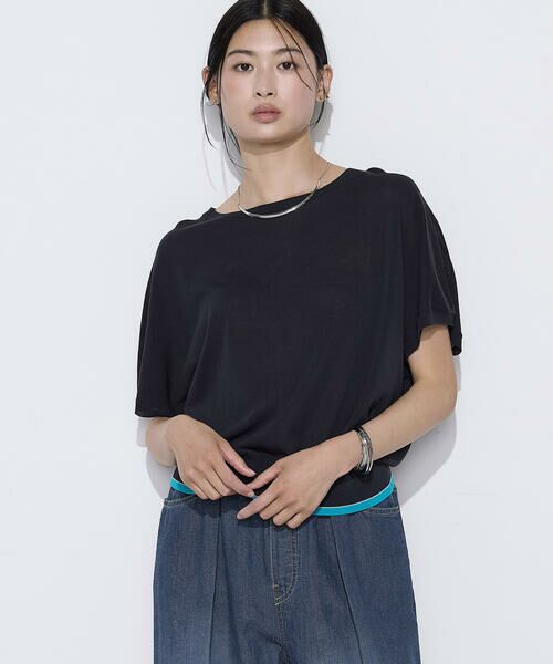 COMME CA COMFORT / コムサ・コンフォート（Lサイズ） ニット・セーター | 〔 TALLサイズ 〕 カラートリミング フレンチニットプルオーバー（09:ネイビー）