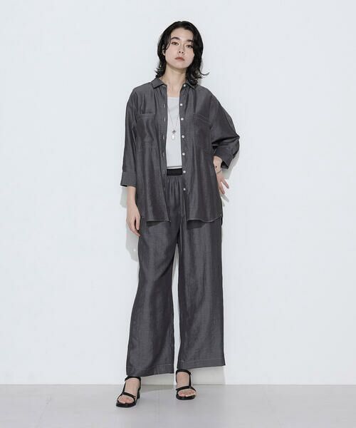 COMME CA COMFORT / コムサ・コンフォート（Lサイズ） シャツ・ブラウス | 〔 +サイズ 〕 オトナシャンブレー たっぷりシャツ | 詳細1