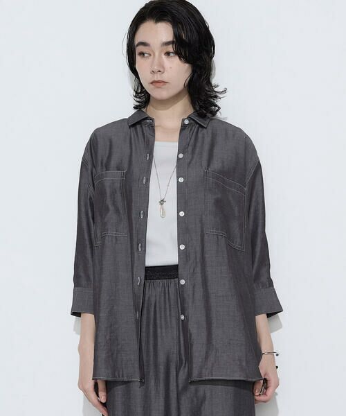 COMME CA COMFORT / コムサ・コンフォート（Lサイズ） シャツ・ブラウス | 〔 +サイズ 〕 オトナシャンブレー たっぷりシャツ | 詳細2