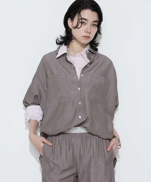 COMME CA COMFORT / コムサ・コンフォート（Lサイズ） シャツ・ブラウス | 〔 +サイズ 〕 オトナシャンブレー たっぷりシャツ | 詳細9