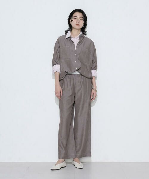 COMME CA COMFORT / コムサ・コンフォート（Lサイズ） その他パンツ | 〔 +サイズ 〕 オトナシャンブレー タックワイドパンツ | 詳細8