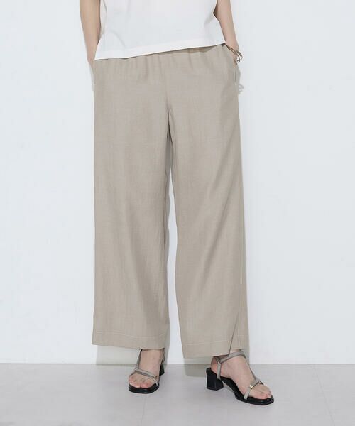 COMME CA COMFORT / コムサ・コンフォート（Lサイズ） その他パンツ | 〔 +サイズ 〕 オトナシャンブレー タックワイドパンツ（15:ベージュ）