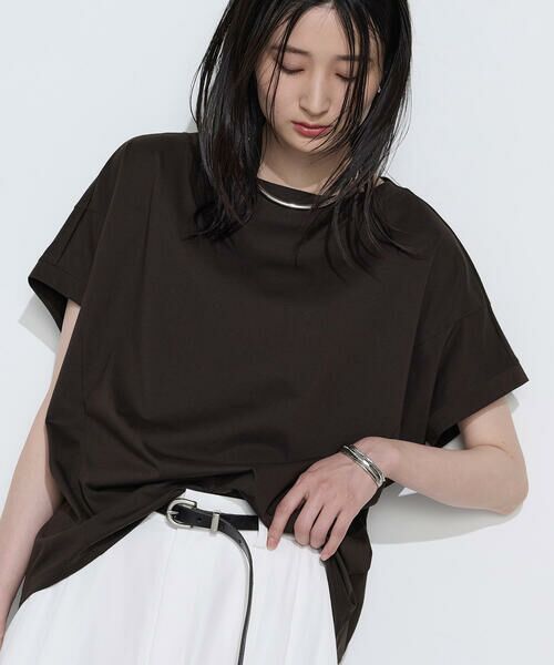 COMME CA COMFORT / コムサ・コンフォート（Lサイズ） カットソー | 〔 +サイズ 〕 プレーティング天竺 ゆったりプルオーバー | 詳細3