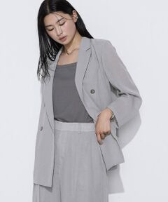 COMME CA COMFORT / コムサ・コンフォート（Lサイズ） テーラードジャケット | 〔 TALLサイズ 〕 【セットアップ対応】【RE:撚】トリアセクールスラブ ダブルジャケット