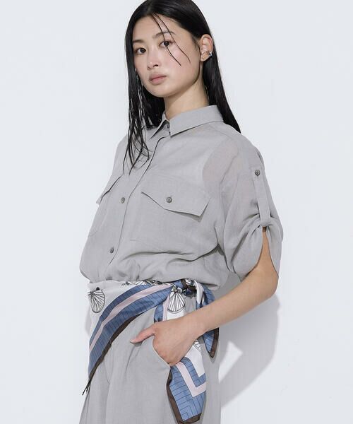 COMME CA COMFORT / コムサ・コンフォート（Lサイズ） シャツ・ブラウス | 〔 TALLサイズ 〕 【セットアップ対応】トリアセクールスラブ シャツ（03:ライトグレー）
