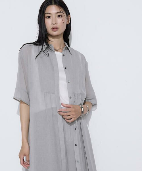 COMME CA COMFORT / コムサ・コンフォート（Lサイズ） ロング・マキシ丈ワンピース | 〔 TALLサイズ 〕 【セットアップ対応】トリアセクールスラブ シャツワンピース | 詳細5