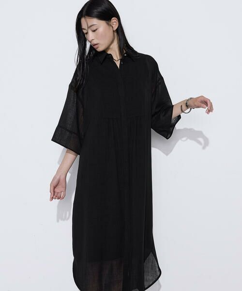 COMME CA COMFORT / コムサ・コンフォート（Lサイズ） ロング・マキシ丈ワンピース | 〔 TALLサイズ 〕 【セットアップ対応】トリアセクールスラブ シャツワンピース | 詳細13