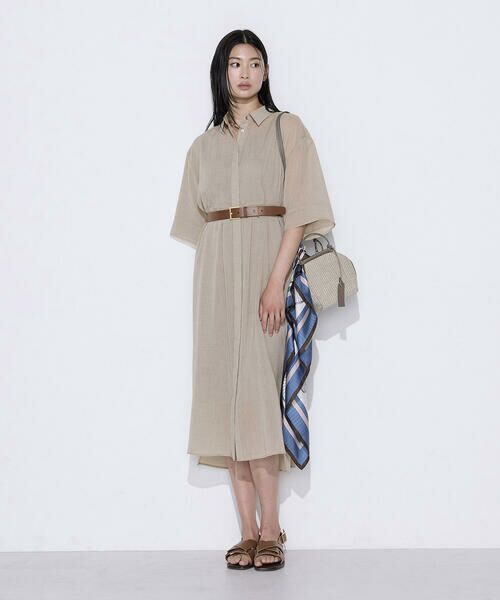 COMME CA COMFORT / コムサ・コンフォート（Lサイズ） ロング・マキシ丈ワンピース | 〔 TALLサイズ 〕 【セットアップ対応】トリアセクールスラブ シャツワンピース | 詳細17