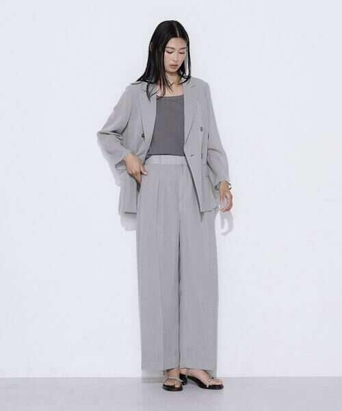 COMME CA COMFORT / コムサ・コンフォート（Lサイズ） その他パンツ | 〔 TALLサイズ 〕 【セットアップ対応】【RE:撚】トリアセクールスラブ タックワイドパンツ | 詳細1