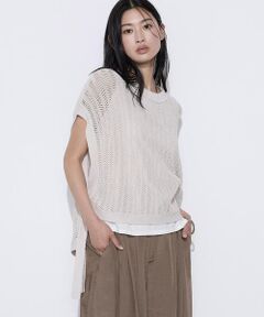 COMME CA COMFORT / コムサ・コンフォート（Lサイズ） その他トップス | 〔 TALLサイズ 〕 美濃和紙 ツインニットプルオーバー