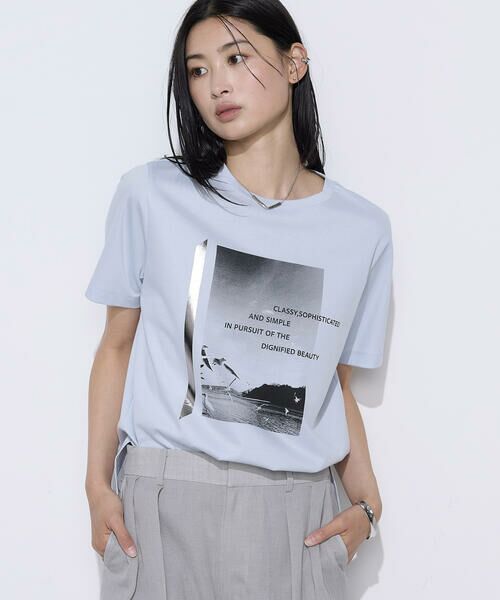 COMME CA COMFORT / コムサ・コンフォート(Lサイズ) Tシャツ | 〔 TALLサイズ 〕 スーピマコットンポンチ Tシャツ(23:サックス)