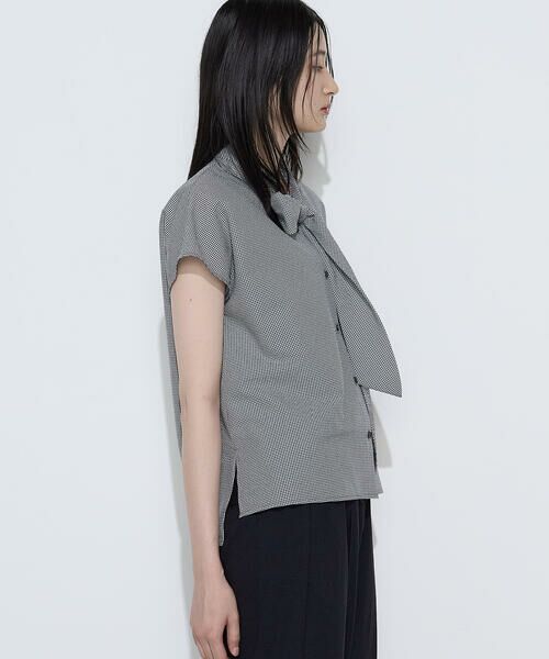 COMME CA COMFORT / コムサ・コンフォート(Lサイズ) シャツ・ブラウス | 〔 TALLサイズ 〕 ミニギンガムサッカー ボウタイブラウス | 詳細26