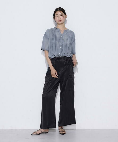 COMME CA COMFORT / コムサ・コンフォート（Lサイズ） その他パンツ | 〔 TALLサイズ 〕 キュプラツイル サテンワイドカーゴパンツ | 詳細1