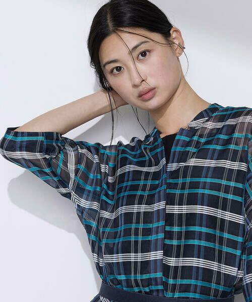 COMME CA COMFORT / コムサ・コンフォート（Lサイズ） シャツ・ブラウス | 〔 TALLサイズ 〕 【セットアップ対応】シルクシアーチェック 2WAYシャツ羽織り | 詳細2