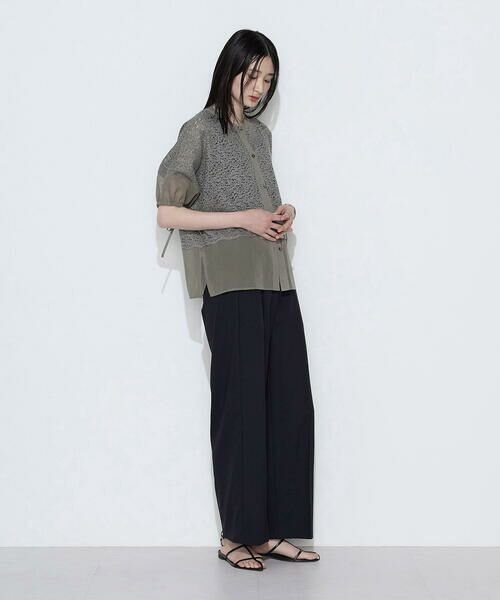 COMME CA COMFORT / コムサ・コンフォート（Lサイズ） シャツ・ブラウス | 〔 TALLサイズ 〕 リネンコードレース シャツ羽織 | 詳細10