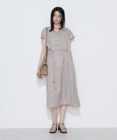 COMME CA COMFORT / コムサ・コンフォート（Lサイズ） ロング・マキシ丈ワンピース | 〔 TALLサイズ 〕 キュプラ／コットンツイル シャツドレス