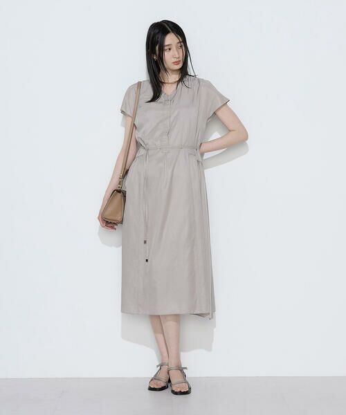 COMME CA COMFORT / コムサ・コンフォート（Lサイズ） ロング・マキシ丈ワンピース | 〔 TALLサイズ 〕 キュプラ／コットンツイル シャツドレス | 詳細18