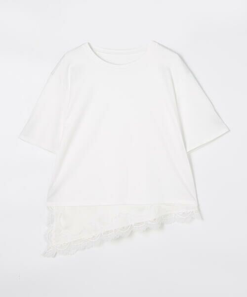 COMME CA COMFORT / コムサ・コンフォート（Lサイズ） Tシャツ | 〔 TALLサイズ 〕 スーピマコットン 裾レースコンビネーションTシャツ | 詳細11