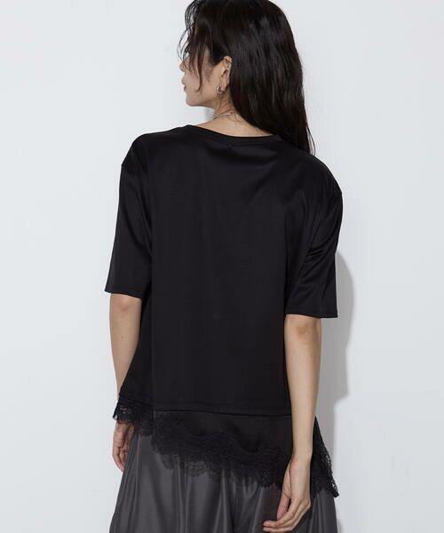 COMME CA COMFORT / コムサ・コンフォート（Lサイズ） Tシャツ | 〔 TALLサイズ 〕 スーピマコットン 裾レースコンビネーションTシャツ | 詳細19