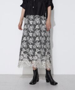 COMME CA COMFORT / コムサ・コンフォート（Lサイズ） ロング・マキシ丈スカート | 〔 TALLサイズ 〕 フラワーモチーフリバーレース レイヤードスカート
