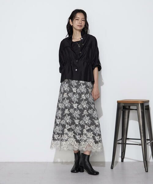 COMME CA COMFORT / コムサ・コンフォート（Lサイズ） ロング・マキシ丈スカート | 〔 TALLサイズ 〕 フラワーモチーフリバーレース レイヤードスカート | 詳細1