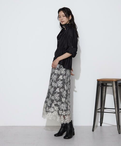 COMME CA COMFORT / コムサ・コンフォート（Lサイズ） ロング・マキシ丈スカート | 〔 TALLサイズ 〕 フラワーモチーフリバーレース レイヤードスカート | 詳細2