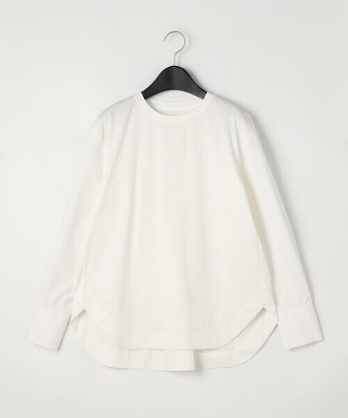 COMME CA COMFORT / コムサ・コンフォート（Lサイズ） カットソー | 〔 +サイズ 〕 プレーティング天竺 袖カフスカットソー（01:ホワイト）